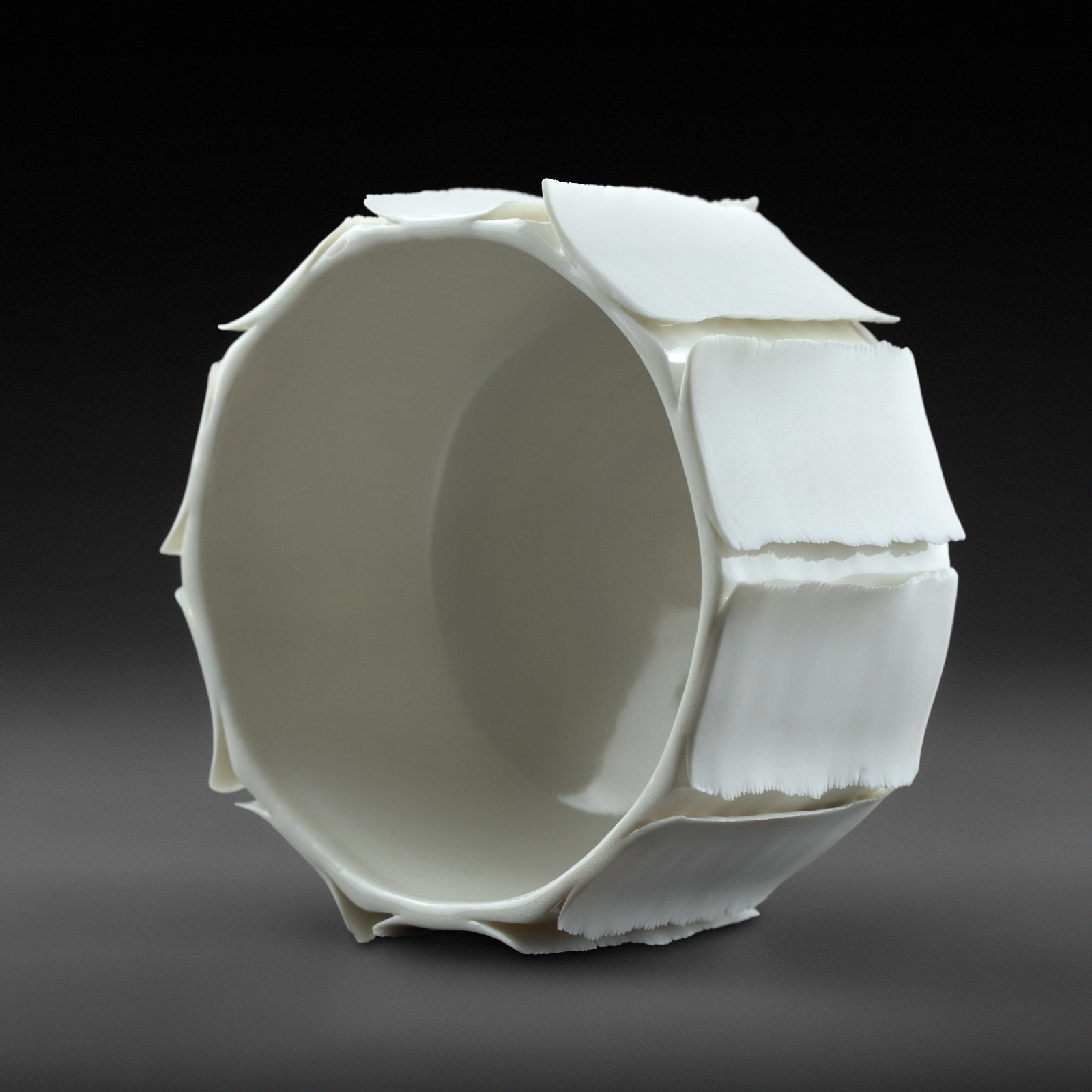 Large laminated porcelain bowl - Eric Faure