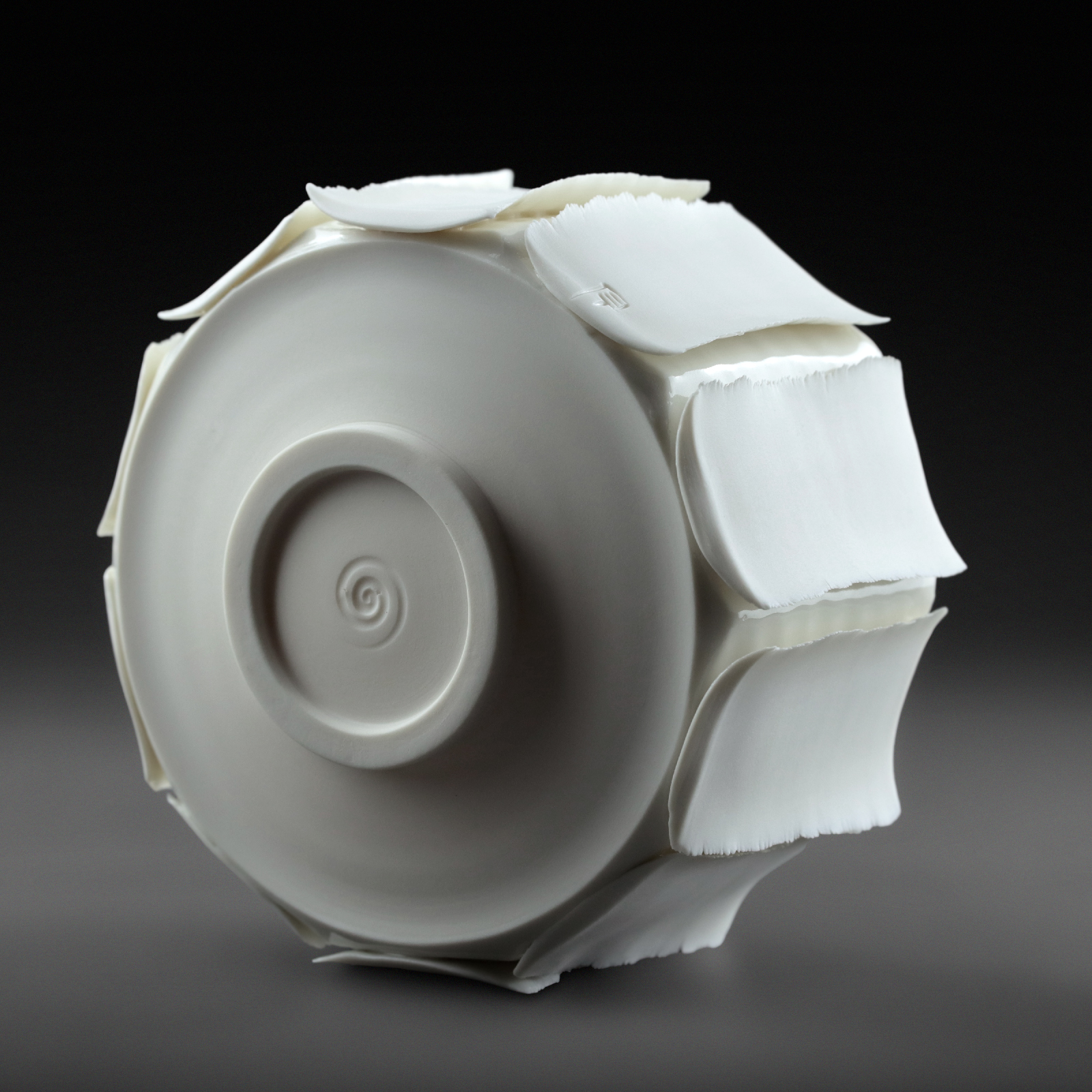 Large laminated porcelain bowl - Eric Faure