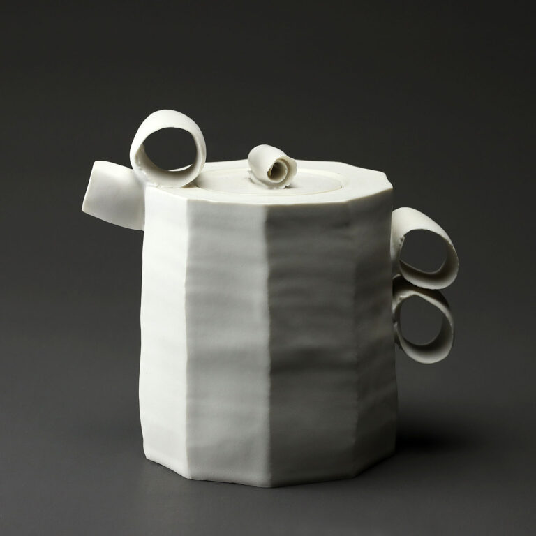 Théière en céramique, porcelaine émaillée blanc