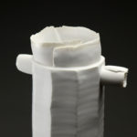 Vase grand modèle en céramique, porcelaine émaillée blanc
