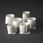 Tasses à saké en céramique, porcelaine émaillée blanc