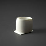 Tasse à saké en céramique, porcelaine émaillée blanc