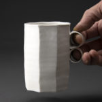 Tasses à thé en céramique, porcelaine émaillée blanc